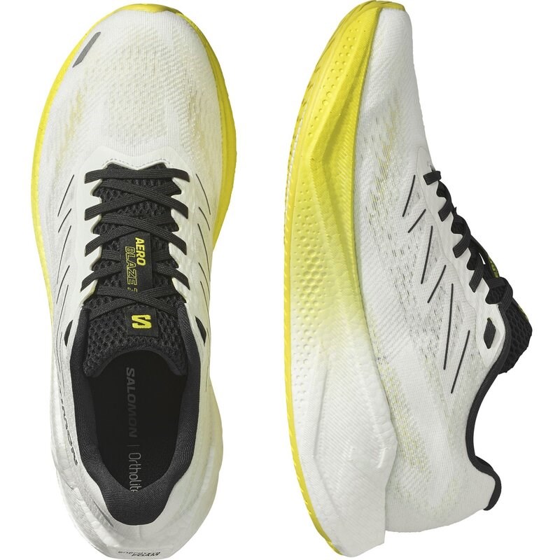 Neu Eingetroffen Salomon Herren Laufschuhe SHOES AERO BLAZE 3 - Weiß/Schwarz/Flammengelb