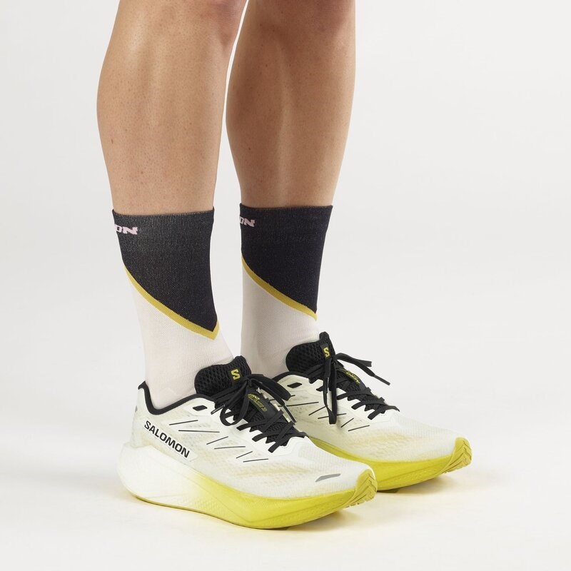 Neu Eingetroffen Salomon Herren Laufschuhe SHOES AERO BLAZE 3 - Weiß/Schwarz/Flammengelb