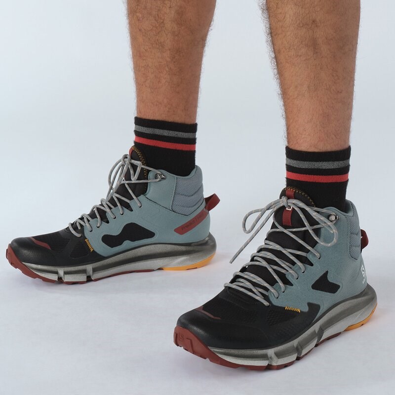 Neu Eingetroffen Salomon Herren Multifunktionsstiefel SHOES PREDICT HIKE MID GTX - Schwarz/Trooper/Feuriges Orange