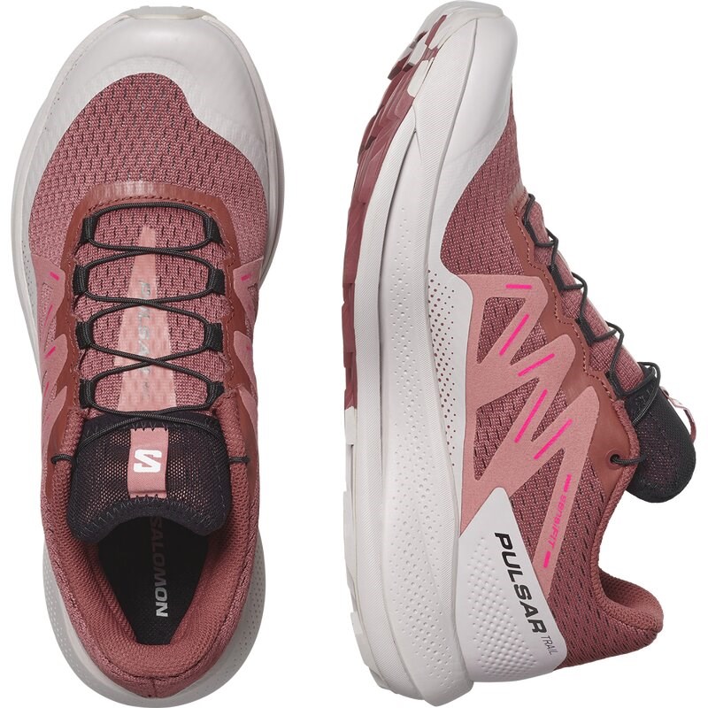 Neu Eingetroffen Salomon Damen Trailrunningschuhe SHOES PULSAR TRAIL W - Kuhhaut/Rosenasche/Pink Glo