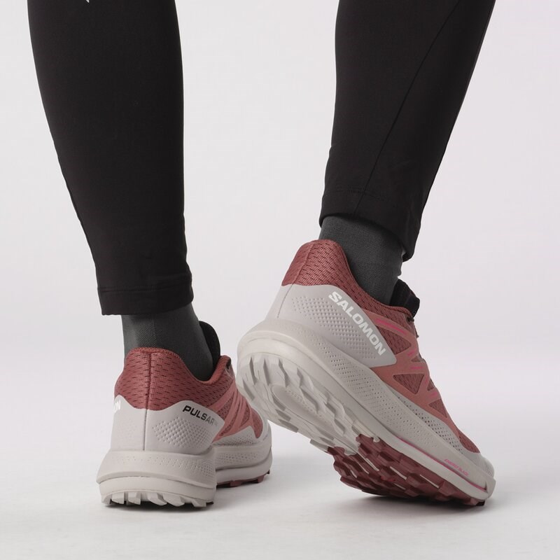 Neu Eingetroffen Salomon Damen Trailrunningschuhe SHOES PULSAR TRAIL W - Kuhhaut/Rosenasche/Pink Glo