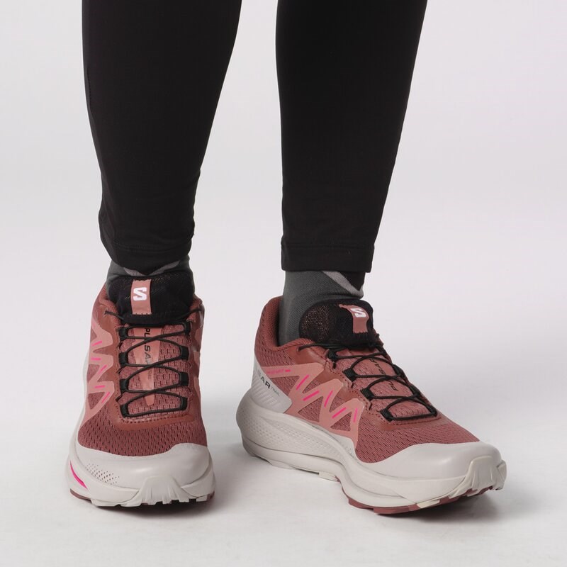 Neu Eingetroffen Salomon Damen Trailrunningschuhe SHOES PULSAR TRAIL W - Kuhhaut/Rosenasche/Pink Glo