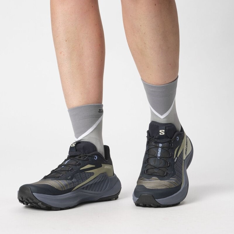 Neu Eingetroffen Salomon Damen Trailrunningschuhe SHOES GENESIS W - Carbon/Grisaille/Aloe Wash