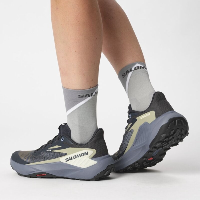 Neu Eingetroffen Salomon Damen Trailrunningschuhe SHOES GENESIS W - Carbon/Grisaille/Aloe Wash