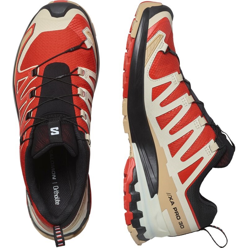 Neu Eingetroffen Salomon Herren Trailrunningschuhe SHOES XA PRO 3D V9 GTX - Aurorarot/Safari/Weiß