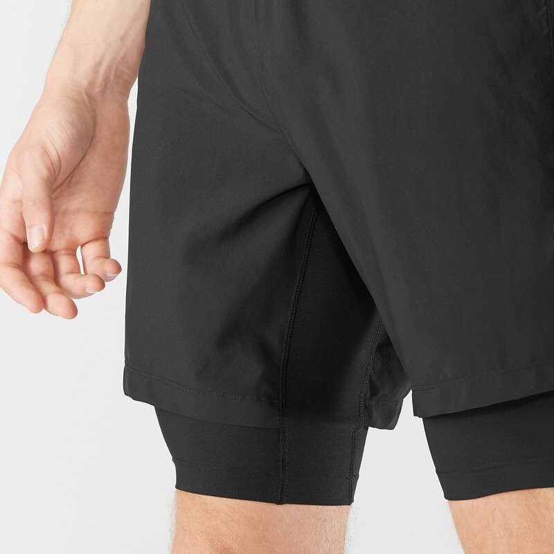 Neu Eingetroffen Salomon Herren Shorts AGILE TWINSKIN SHORT - Schwarz