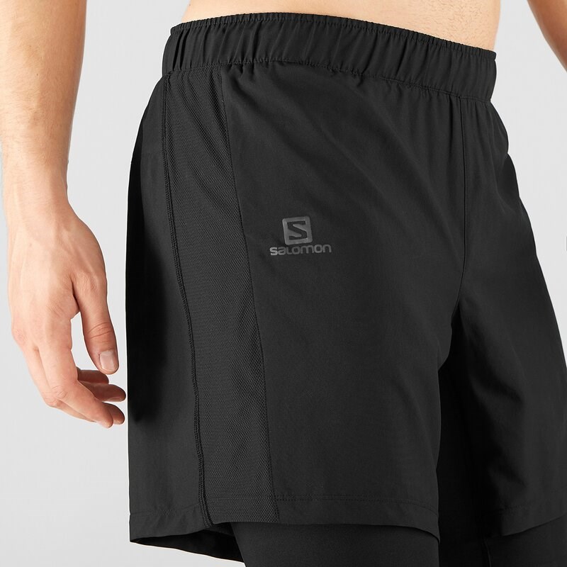 Neu Eingetroffen Salomon Herren Shorts AGILE TWINSKIN SHORT - Schwarz
