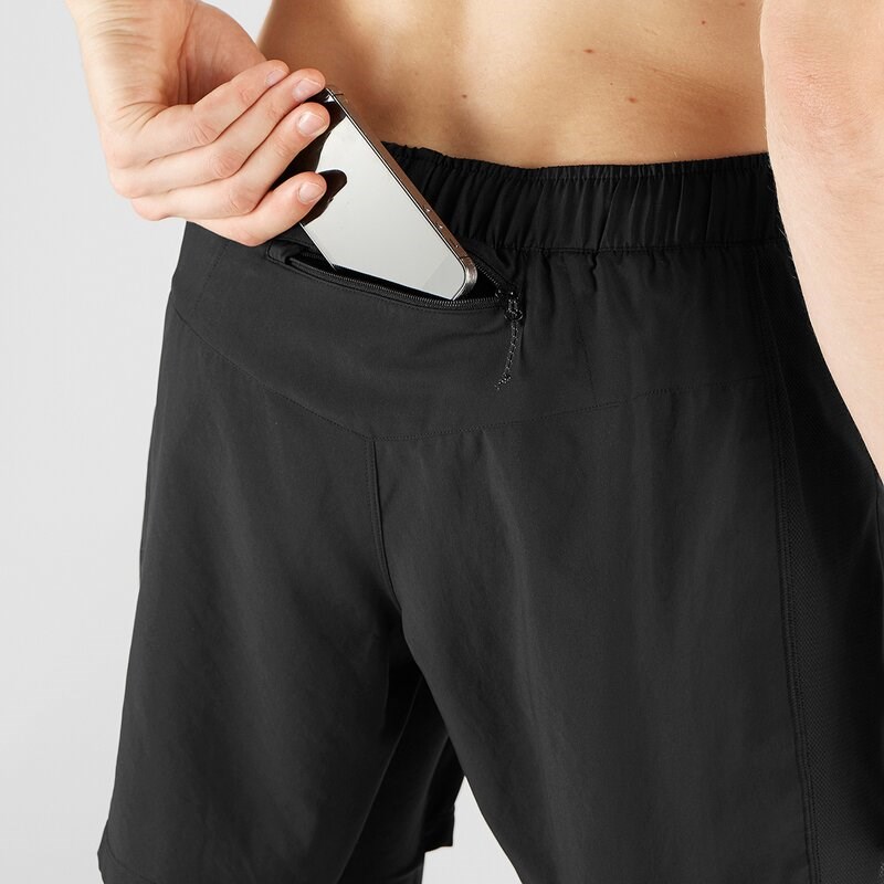 Neu Eingetroffen Salomon Herren Shorts AGILE TWINSKIN SHORT - Schwarz