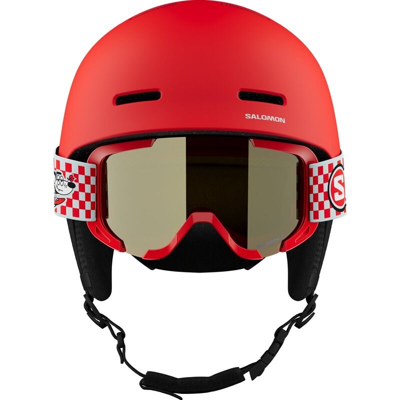 Neu Eingetroffen Salomon Kinder Helm HELMET PLAYER COMBO Cherry - Kirschtomate