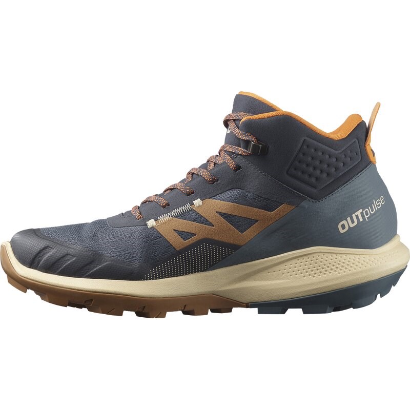 Neu Eingetroffen Salomon Herren Multifunktionsstiefel SHOES OUTpulse Mid GTX - Ebenholz/Gebleichter Sand/Leuchtendes Orange