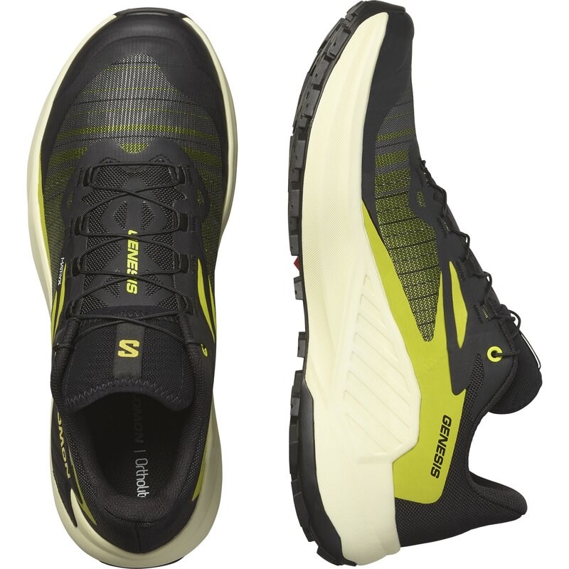 Neu Eingetroffen Salomon Herren Trailrunningschuhe SHOES GENESIS - Schwarz/Schwefelquelle/Transparentes Gelb
