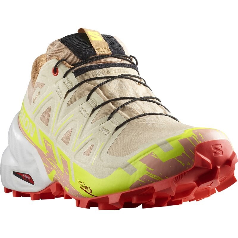 Neu Eingetroffen Salomon Damen Trailrunningschuhe SHOES SPEEDCROSS 6 GTX W - Haselnuss/Sicherheitsgelb/Feurige Koralle