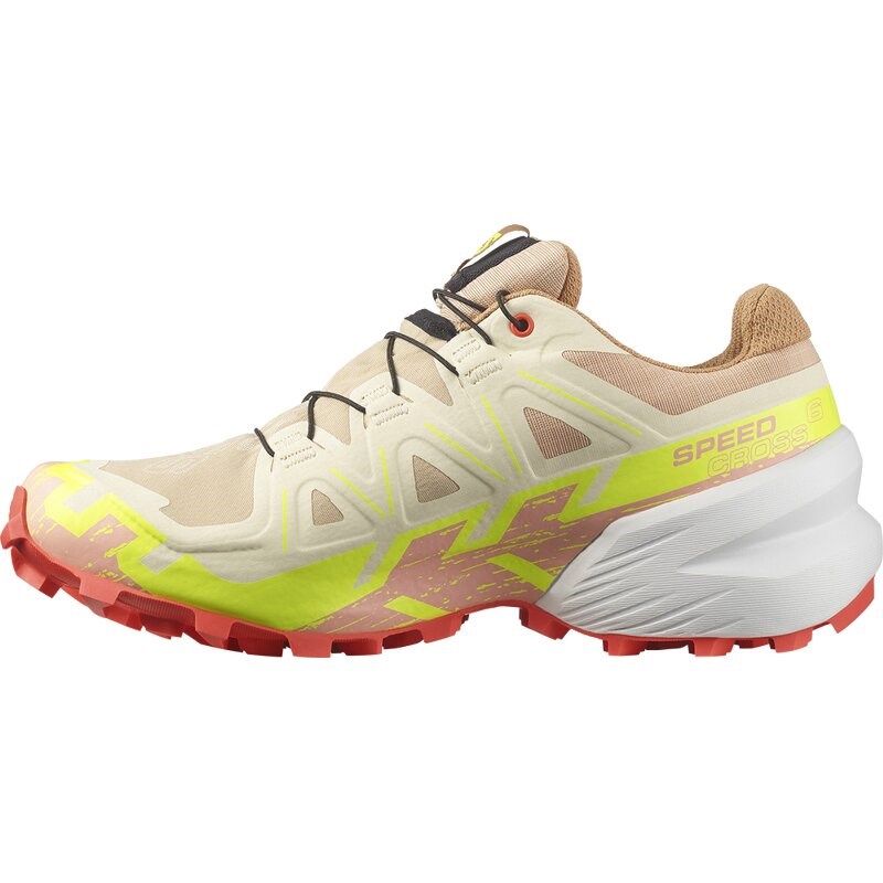 Neu Eingetroffen Salomon Damen Trailrunningschuhe SHOES SPEEDCROSS 6 GTX W - Haselnuss/Sicherheitsgelb/Feurige Koralle