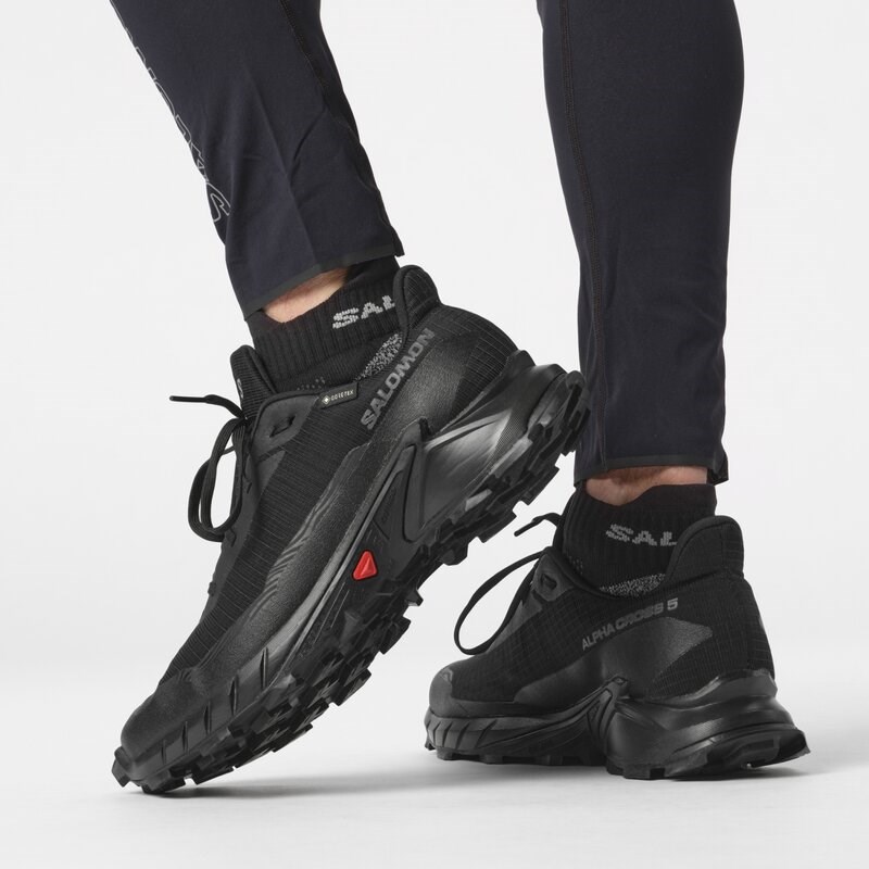 Neu Eingetroffen Salomon Herren Trailrunningschuhe SHOES ALPHACROSS 5 GTX - Schwarz/Schwarz/Ebenholz