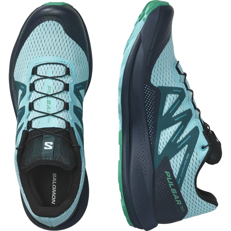 Neu Eingetroffen Salomon Herren Trailrunningschuhe SHOES PULSAR TRAIL - Blaue Strahlkraft/Kohlenstoff/Smaragd