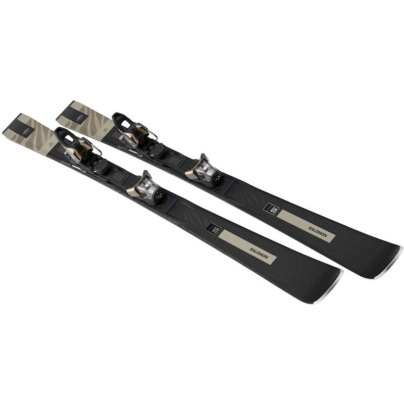 Neu Eingetroffen Salomon Damen All-Mountain Ski E - Schwarz/Hellbronzemetallic