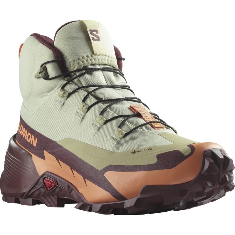 Neu Eingetroffen Salomon Damen Multifunktionsstiefel SHOES CROSS HIKE MID GTX 2 W - Luzerne/Cantaloupe/Bitter Schokolade