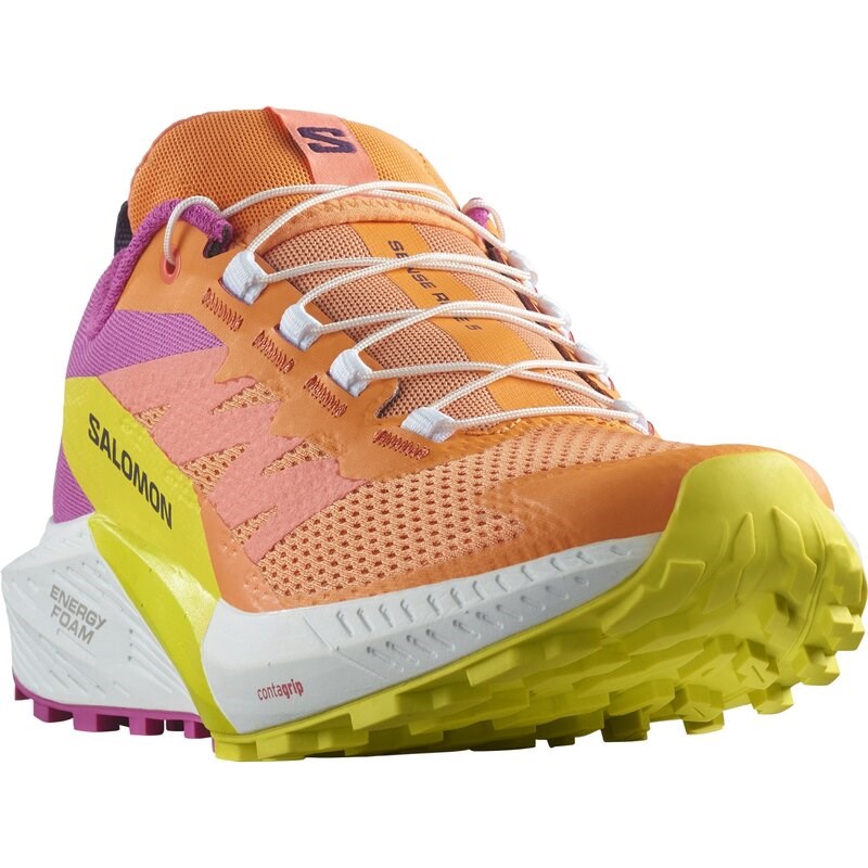Neu Eingetroffen Salomon Damen Trailrunningschuhe SHOES SENSE RIDE 5 W - Paradiesvogelblume/Weiß/Schwefelspirale