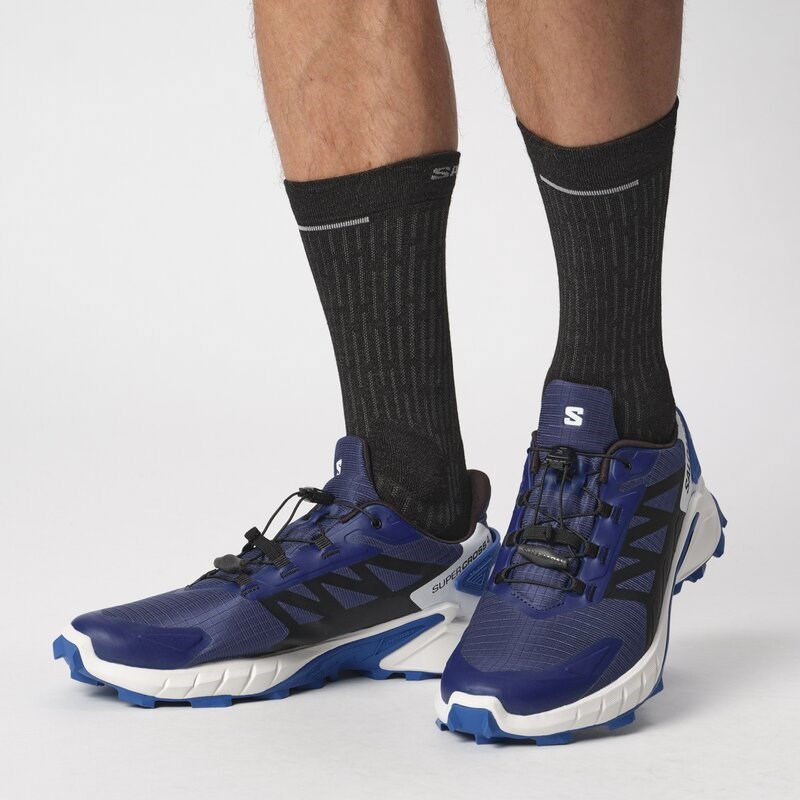 Neu Eingetroffen Salomon Herren Trailrunningschuhe SHOES SUPERCROSS 4 - Blauer Druck/Schwarz/Lapisblau