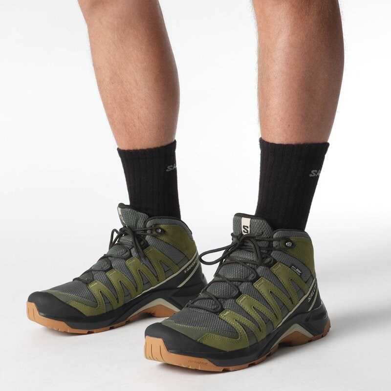 Neu Eingetroffen Salomon Herren Multifunktionsstiefel SHOES X-ADVENTURE RECON MID GTX - Torf/Martini-Olive/Oxford Tan