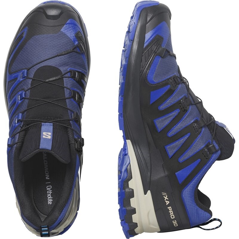 Neu Eingetroffen Salomon Herren Trailrunningschuhe SHOES XA PRO 3D V9 GTX - Blauer Druck/Surf the Web/Lapisblau