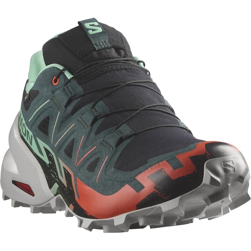 Neu Eingetroffen Salomon Damen Trailrunningschuhe SHOES SPEEDCROSS 6 GTX W - Schwarz/Elektrisches Grün/Kirschtomate