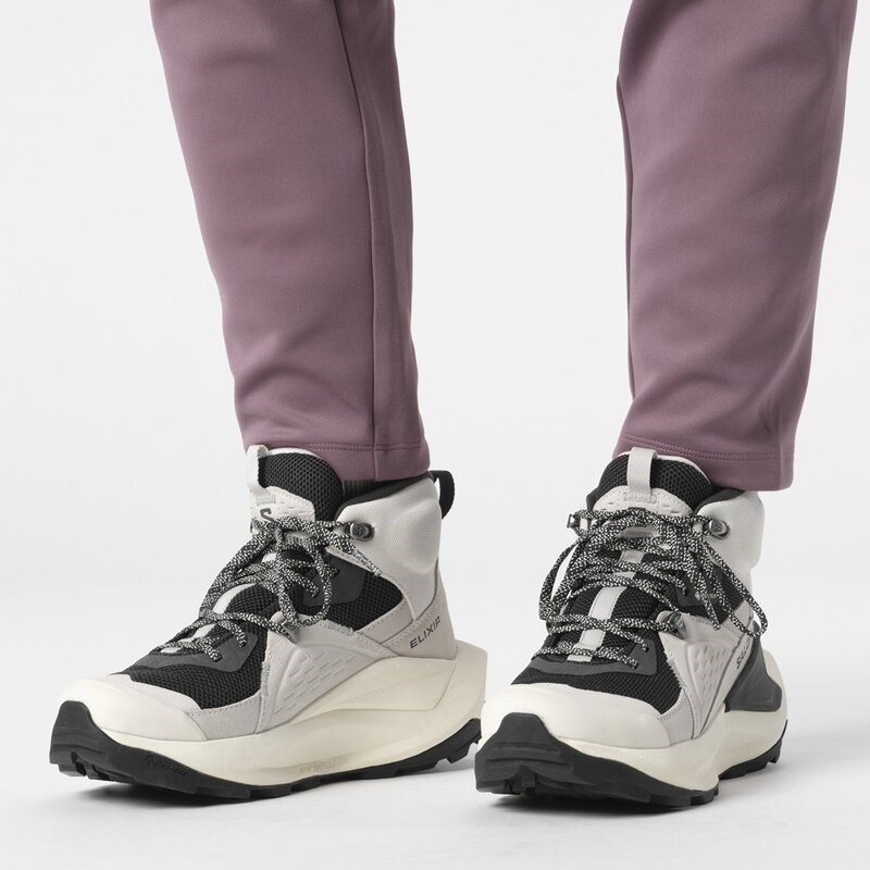 Neu Eingetroffen Salomon Damen Trekkingstiefel SHOES ELIXIR MID GTX W - Vanilleeis/Phantom/Metall