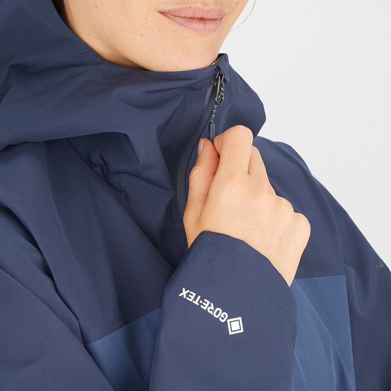 Neu Eingetroffen Salomon Damen Funktionsjacke OUTLINE GTX? 2.5L JKT W MOOD - STIMMUNGSINDIGO/DUNKLES DENIM