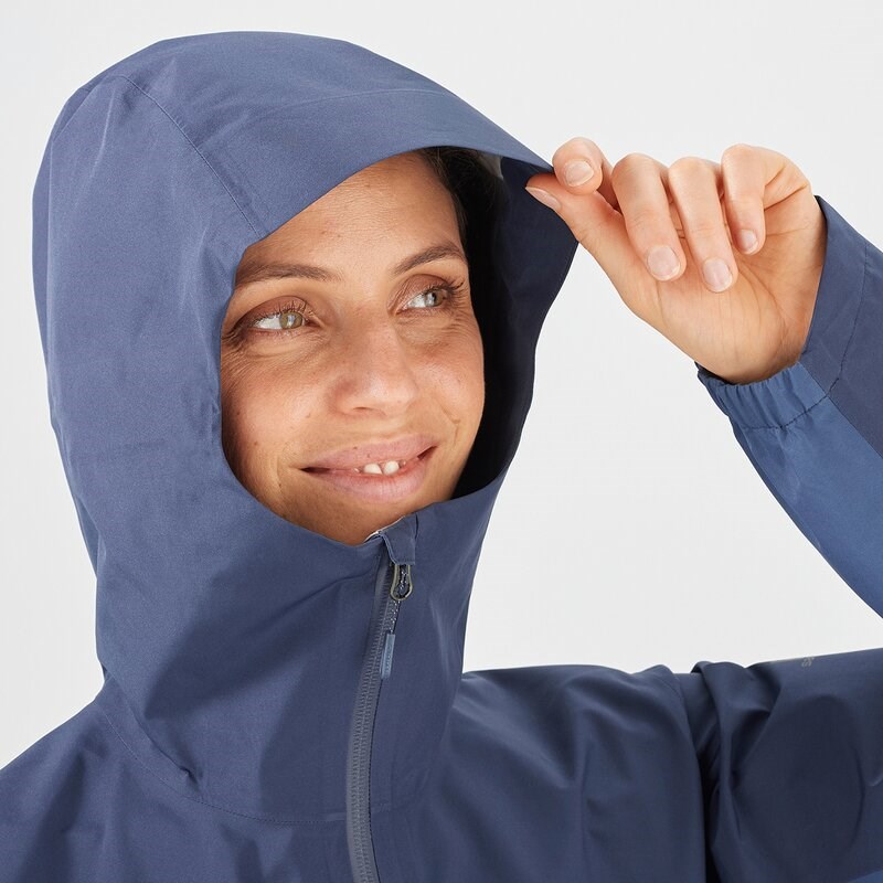 Neu Eingetroffen Salomon Damen Funktionsjacke OUTLINE GTX? 2.5L JKT W MOOD - STIMMUNGSINDIGO/DUNKLES DENIM