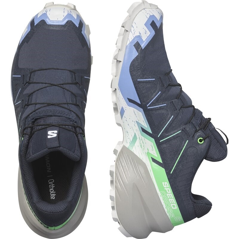 Neu Eingetroffen Salomon Damen Trailrunningschuhe SHOES SPEEDCROSS 6 GTX W - Kohlenstoff/Provence/Weiß