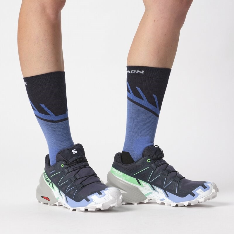 Neu Eingetroffen Salomon Damen Trailrunningschuhe SHOES SPEEDCROSS 6 GTX W - Kohlenstoff/Provence/Weiß