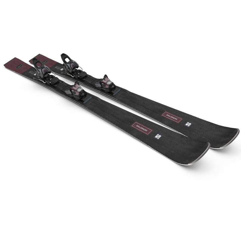 Neu Eingetroffen Salomon Damen All-Mountain Ski E - Schwarz/Cordovan Metallic/Silber Metallic