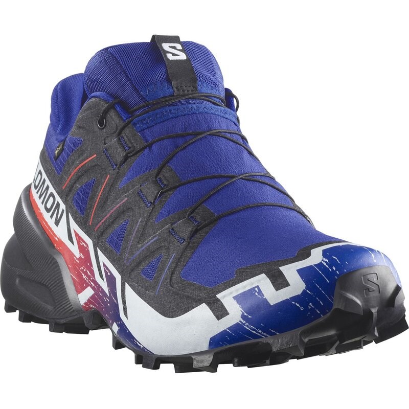 Neu Eingetroffen Salomon Herren Trekkingsandale SHOES SPEEDCROSS 6 GTX EQUIPE Surf - Surf the Web/Feuriges Rot/Weiß