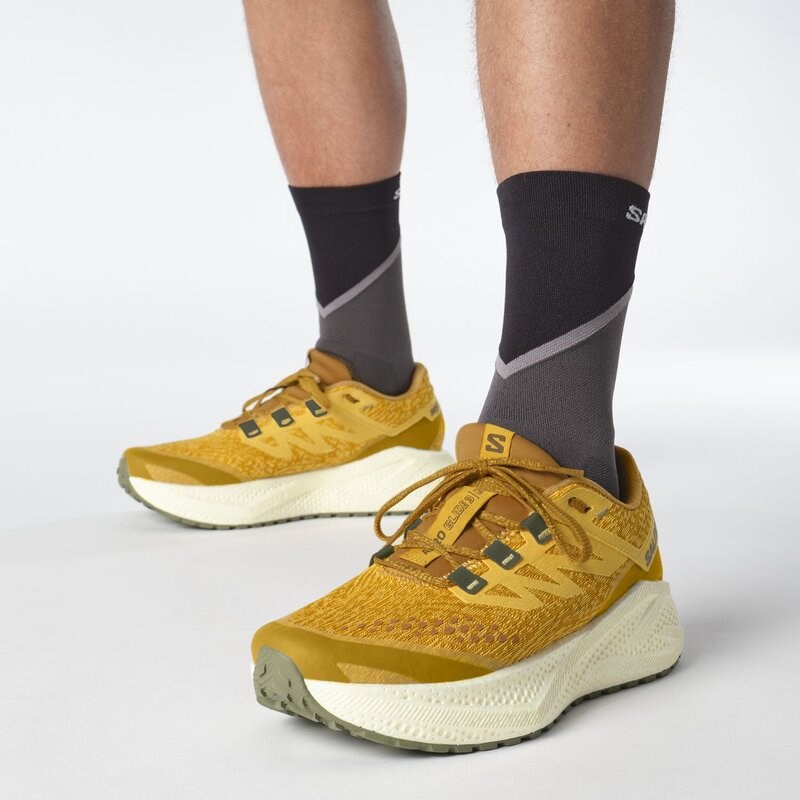 Neu Eingetroffen Salomon Herren Laufschuhe SHOES AERO GLIDE 3 GRVL - Scharfer Senf/Vanilleeis/Tief Lich