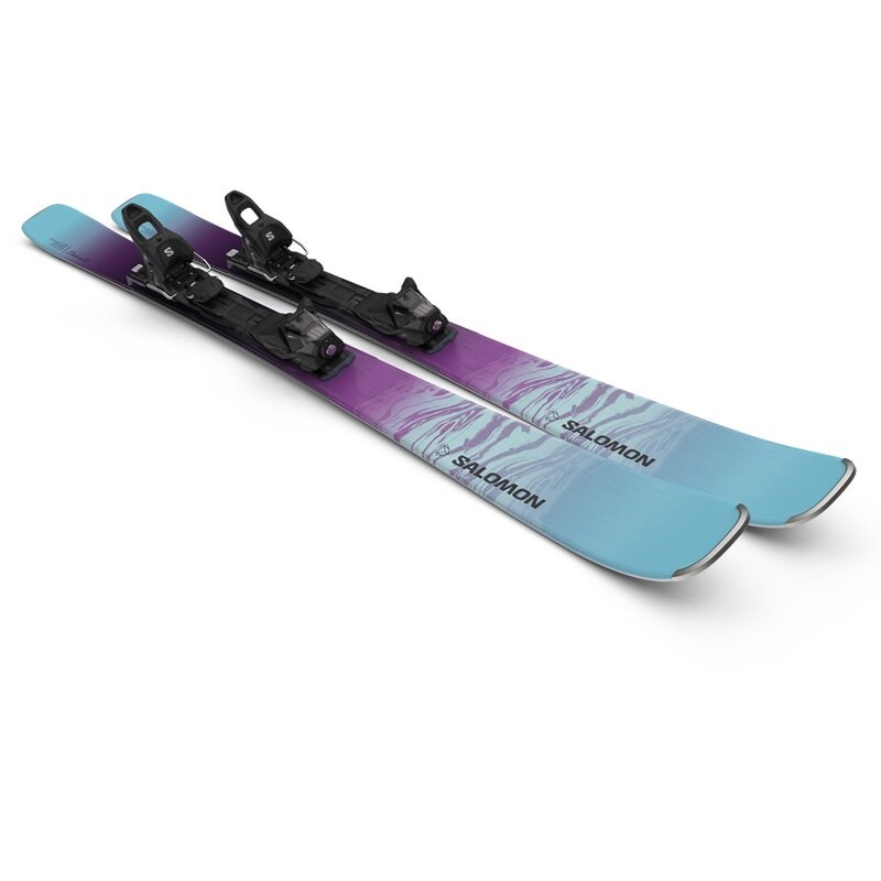 Neu Eingetroffen Salomon Damen All-Mountain Ski E STANCE W 80 + M10 GW - Schwarz/Himbeere/Engelsblau