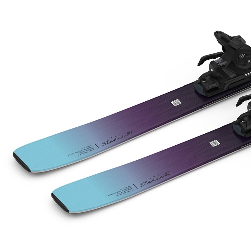 Neu Eingetroffen Salomon Damen All-Mountain Ski E STANCE W 80 + M10 GW - Schwarz/Himbeere/Engelsblau