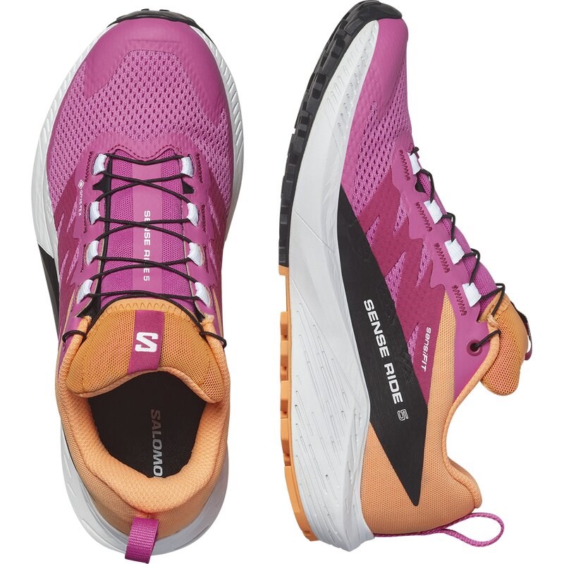 Neu Eingetroffen Salomon Damen Trailrunningschuhe SHOES SENSE RIDE 5 GTX W Rose - Rosenviolett/Weiß/Paradiesvogelblume