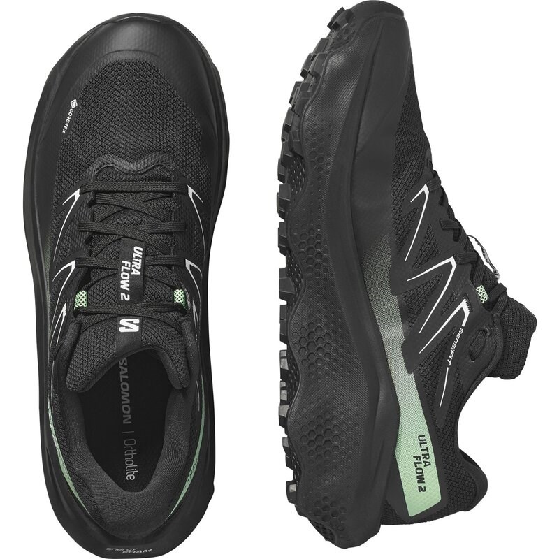 Neu Eingetroffen Salomon Herren Trailrunningschuhe SHOES ULTRA FLOW 2 GTX - Schwarz/Schwarz/Patinagrün