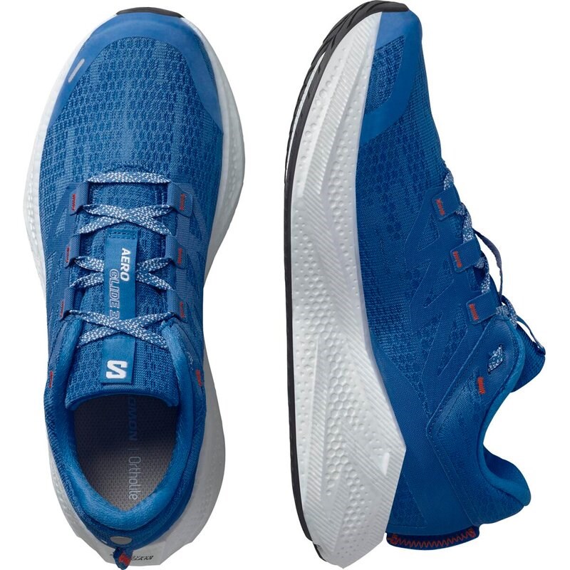 Neu Eingetroffen Salomon Herren Laufschuhe SHOES AERO GLIDE 3 French - French Blue/Weiß/Cherry Tomato