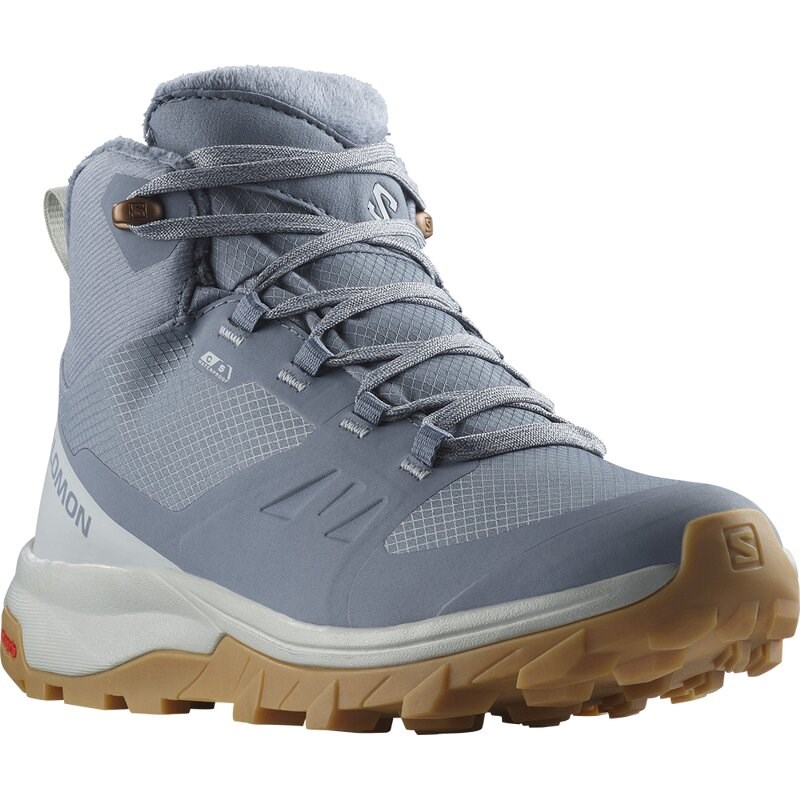 Neu Eingetroffen Salomon Damen Trekkinghalbschuhe SHOES OUTsnap CSWP W - Feuerstein/Perlblau/Gum3