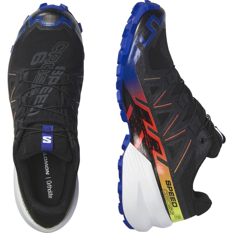 Neu Eingetroffen Salomon Herren Trekkingsandale SHOES SPEEDCROSS 6 GTX BLUE FIRE - Schwarz/Surf the Web/Sicherheit Gelb