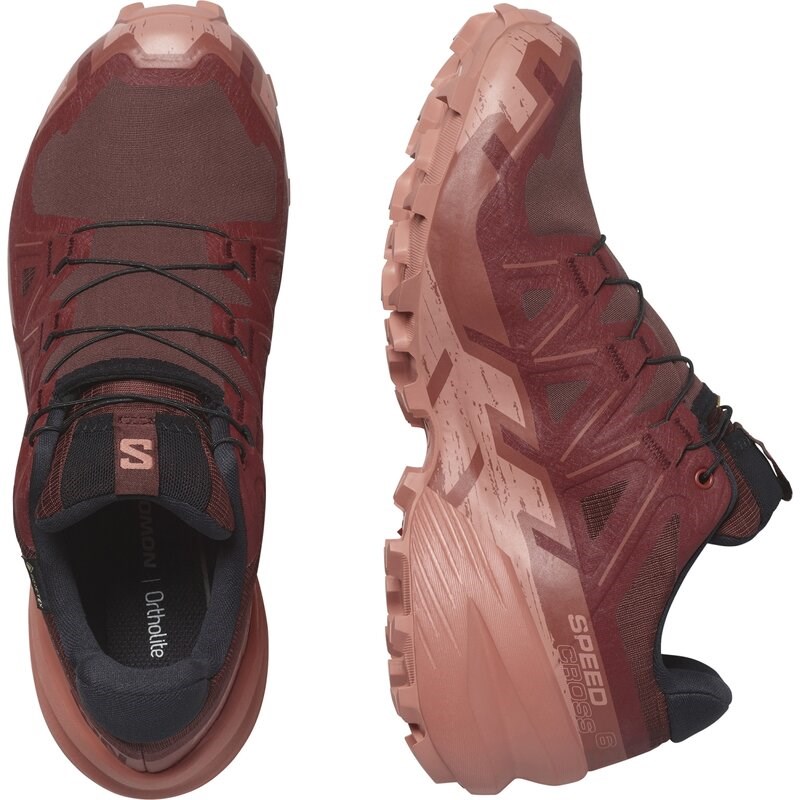 Neu Eingetroffen Salomon Damen Trailrunningschuhe SHOES SPEEDCROSS 6 GTX W Rum - Rumrosine/Scheunenrot/Canyon-Ton