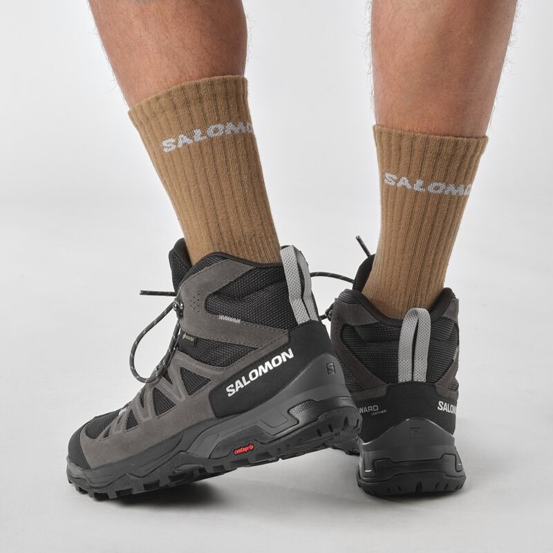 Neu Eingetroffen Salomon Herren Multifunktionsstiefel SHOES X WARD LEATHER MID GTX - Phantom/Schwarz/Magnet