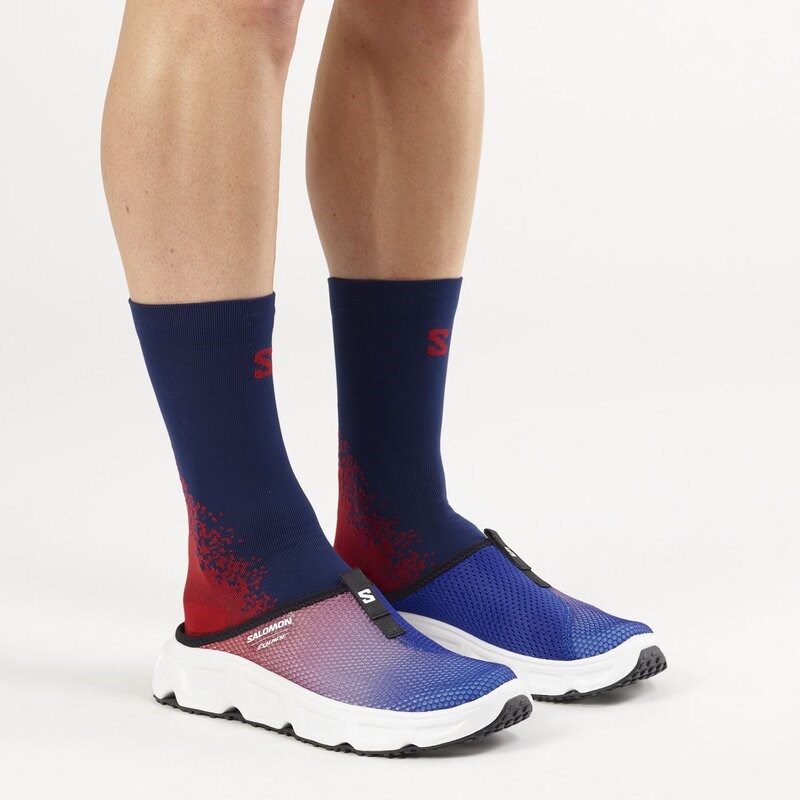 Neu Eingetroffen Salomon Herren Trailrunningschuhe SHOES REELAX SLIDE 6.0 EQUIPE Surf - Surf the Web/Feuriges Rot/Weiß