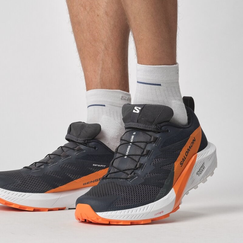 Neu Eingetroffen Salomon Herren Trailrunningschuhe SHOES SENSE RIDE 5 GTX - Tusche/Kohlenstoff/Drachenfeuer