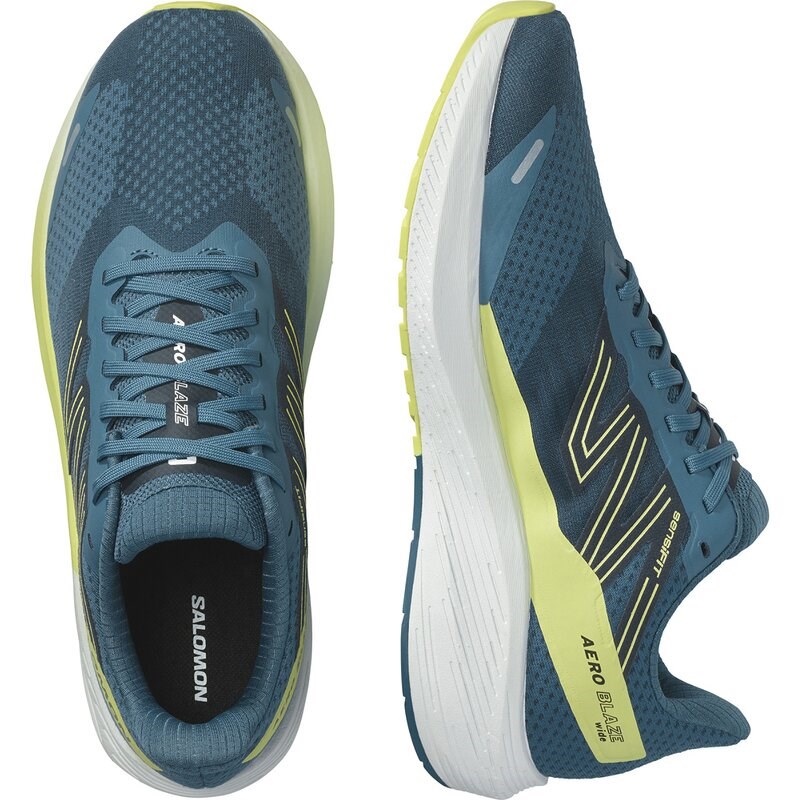 Neu Eingetroffen Salomon Herren Laufschuhe SHOES AERO BLAZE Blue - Blaue Asche/Sonnige Limette/Dunkel Saphir