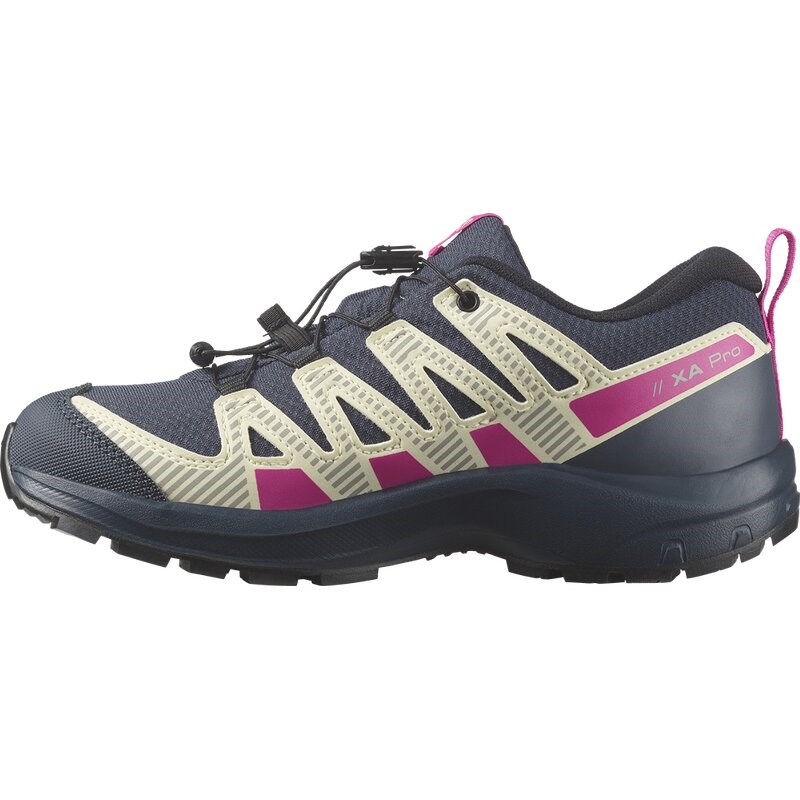 Neu Eingetroffen Salomon Kinder Multifunktionsschuhe SHOES XA PRO V8 CSWP J - Tinte/Transparentes Gelb/Pink G