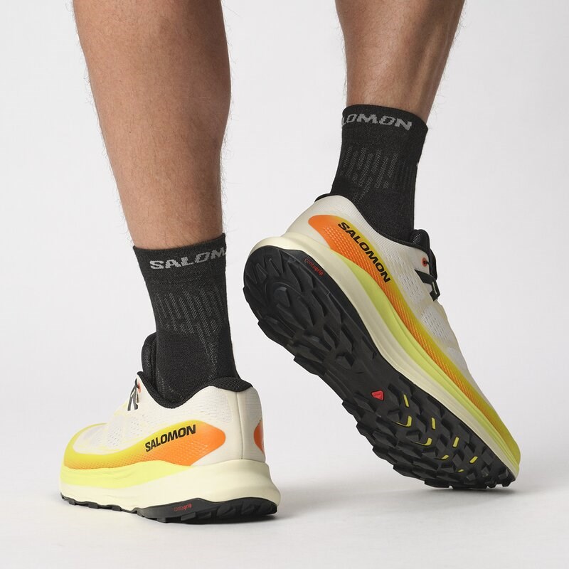 Neu Eingetroffen Salomon Herren Trailrunningschuhe SHOES ULTRA GLIDE 2 - Vanilleeis/Schwefelquelle/Drachenfeuer