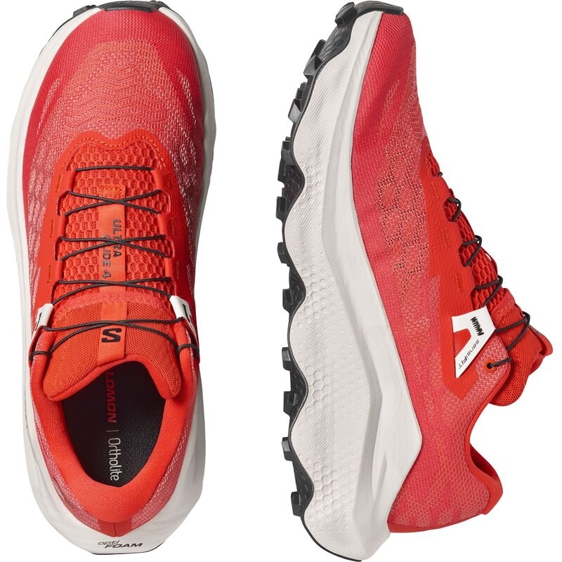 Neu Eingetroffen Salomon Herren Trailrunningschuhe SHOES ULTRA GLIDE 4 - Feuriges Rot/Vanilleeis/Schwarz