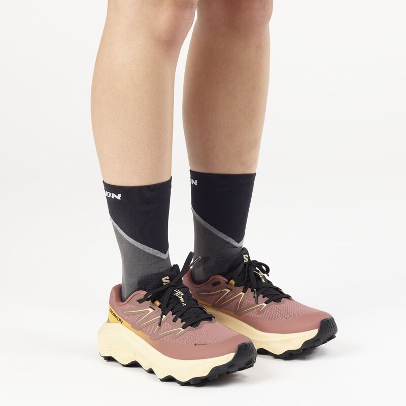 Neu Eingetroffen Salomon Damen Trailrunningschuhe SHOES ULTRA FLOW 2 GTX W - Wurzelholz/Zarter Pfirsich/Warme Aprikose